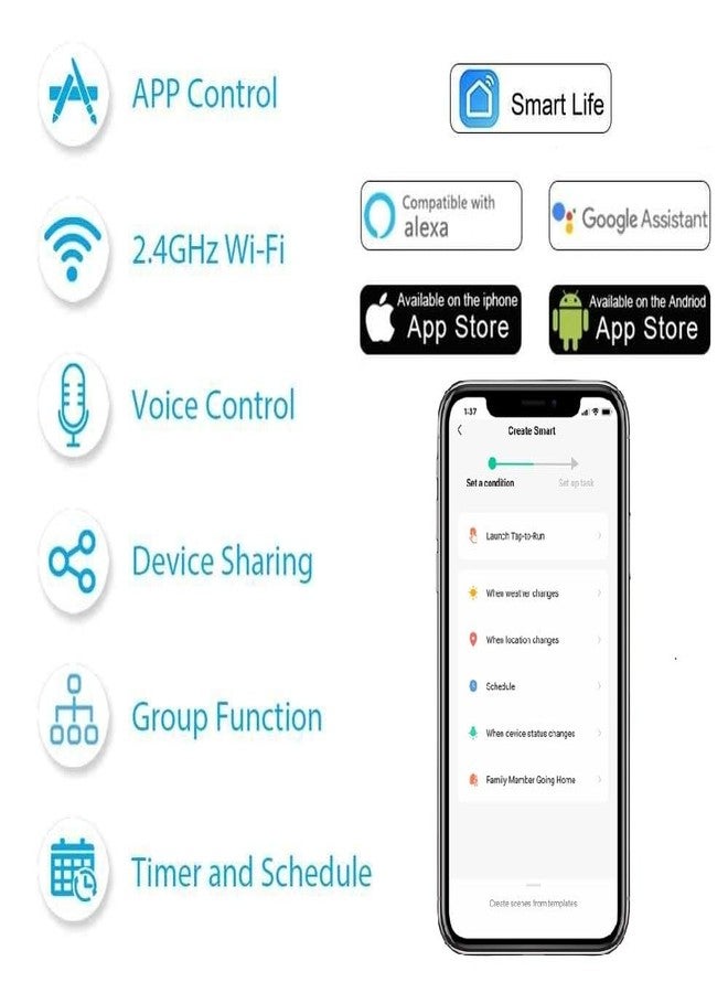 وحدة TEQOOZ® 1 الذكية للتحديث عبر الواي فاي (حمل ثقيل 16 أمبير) | ضمان 3 سنوات | تناسب أي لوحة مفاتيح | تحكم يدوي وتحكم عبر تطبيق SmartLife | متوافقة مع Alexa وGoogle وSiri - Image 2